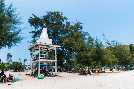 Chon Buri, Thailand - April, 27, 2017 : View of Namsai beach in Sattahip, Chon Buri, Thailandのeditorial素材