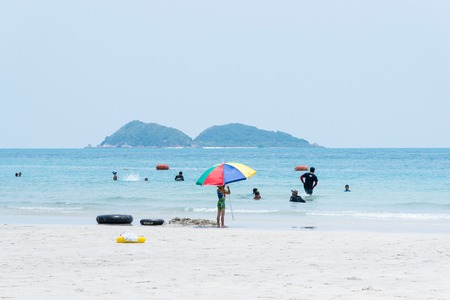Chon Buri, Thailand - April, 27, 2017 : View of Namsai beach in Sattahip, Chon Buri, Thailandのeditorial素材