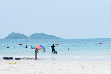 Chon Buri, Thailand - April, 27, 2017 : View of Namsai beach in Sattahip, Chon Buri, Thailandのeditorial素材