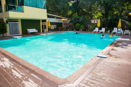 Rayong, Thailand - April, 28, 2017 : Swimming pool of Vongdeuan Resort at the Koh Samet Island, Rayong, Thailandのeditorial素材