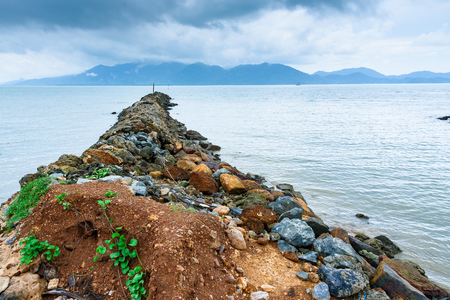 Land that extends into the seaの写真素材
