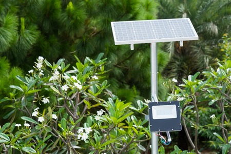 Solar cell lamp in temple.Thailand