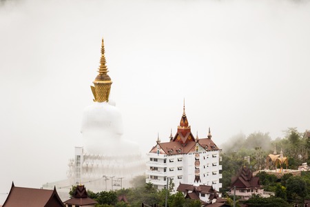 Phetchabun, Thailand - July, 15, 2017 : Beautiful landscape view of Golden pagoda at Wat Pha Sorn Kaew, Petchabun, Thailandのeditorial素材