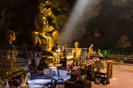 Phetchaburi, Thailand - October, 14, 2017 : Unidentified name Workers are repairing the Golden...