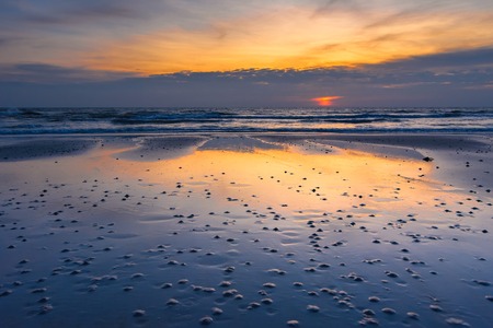 Beautiful color of the sunrise over sea background, ocean in southern Thailand