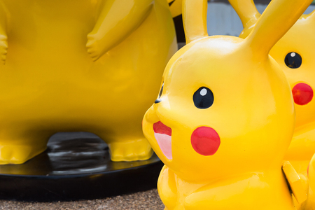 Phetchaburi, Thailand - November, 25, 2017 : Statue pokemon pikachu in the zoo at Phetchaburi, Thailandのeditorial素材