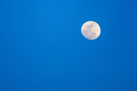 The moon on the blue sky. Evening's shotの写真素材