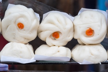 Chinese dumplings being steamed on the traditional bamboo pan.Thailandの写真素材