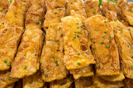 Thai Indian style Dessert, crispy flat bread or crispy rotiの写真素材