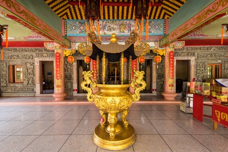 Samut Prakan, Thailand - May, 14, 2018 : Chinese god Shrine at Shrine Xian Dai Lo Tian Gong, a new tourist attraction Chinese temple landmark in Samut Prakan, Thailandのeditorial素材