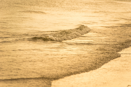 Beautiful white sand beach, clear wave water, white sand and sea nature sunset time.Thailandの写真素材