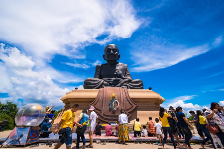 Prachuap Khiri Khan,Thailand - June, 02, 2018 : Unidentified name People go to temple to pray for good luck and success in life at Wat huay mongkhon, Landmark of huahin, prachuap khiri khan, thailandのeditorial素材