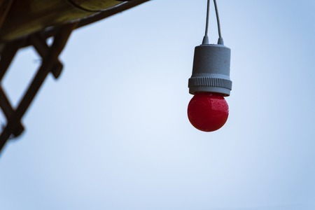 Hanging christmas lights for decoration.Thailand