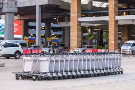 Phuket, Thailand - March, 29, 2019 : Trolley of Phuket International Airport, Thailandのeditorial素材