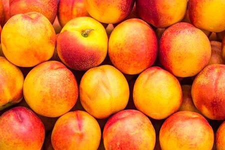 Peach close up fruit background.Thailandの写真素材