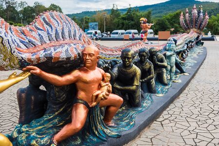 Loei province ,Thailand -  July, 06, 2019 : Buddhist sculpture of the temple Wat Pa Huay Lad, Loei, Thailandのeditorial素材