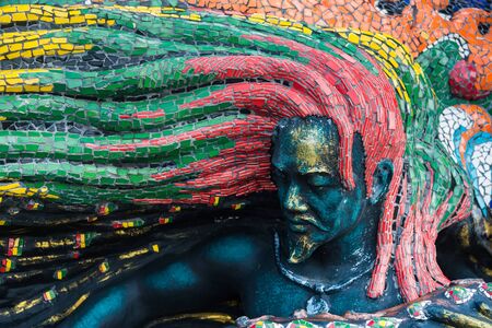 Loei province ,Thailand -  July, 06, 2019 : Buddhist sculpture of the temple Wat Pa Huay Lad, Loei, Thailandのeditorial素材