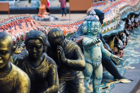 Loei province ,Thailand -  July, 06, 2019 : Buddhist sculpture of the temple Wat Pa Huay Lad, Loei, Thailandのeditorial素材