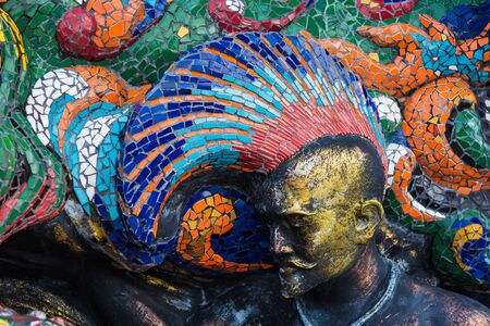 Loei province ,Thailand -  July, 06, 2019 : Buddhist sculpture of the temple Wat Pa Huay Lad, Loei, Thailandのeditorial素材