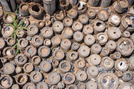 The Vintage Background: Bamboo wallの写真素材