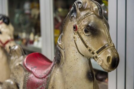 Vintage wooden rocking horse toyの写真素材