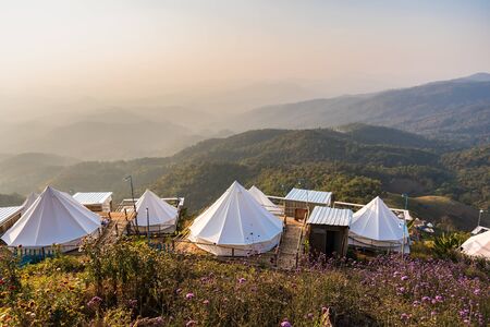 Camping tents on the mountains in Chiang Mai, Thailand
