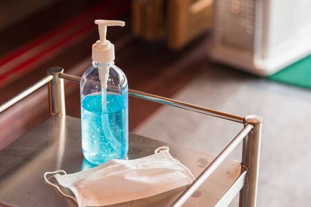 Alcohol gel to wash hands, protect against Covid 19 virus