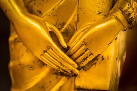 Golden Buddha at Wat Leng Nei Yee 2 Temple.Bangkok, Thailandの写真素材