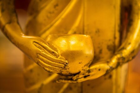 Golden Buddha at Wat Leng Nei Yee 2 Temple.Bangkok, Thailandの写真素材