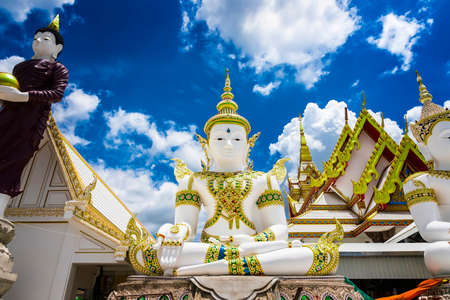 Nakhon Pathom, Thailand - June, 09, 2020 : Big Buddha statue of Chareon Rat Bamrung Temple (Nong Phong Nok Temple) the place of faith in Nakhon Pathom,Thailandのeditorial素材