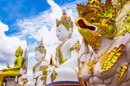 Nakhon Pathom, Thailand - June, 09, 2020 : Big Buddha statue of Chareon Rat Bamrung Temple (Nong Phong Nok Temple) the place of faith in Nakhon Pathom,Thailandのeditorial素材