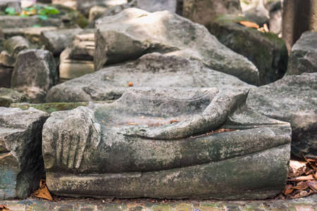 Old Buddha in Ayutthaya Thailand.の写真素材