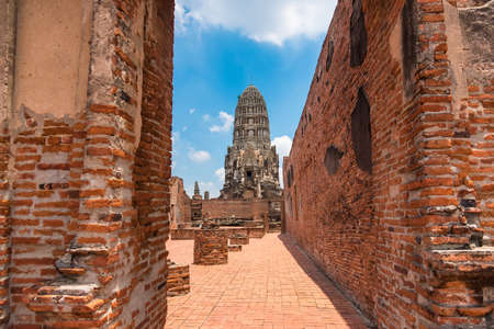 Ayutthaya, Thailand - June, 22, 2020 : Wat Ratchaburana, the ruin of a Buddhist temple in the Ayutthaya historical park, Thailandのeditorial素材