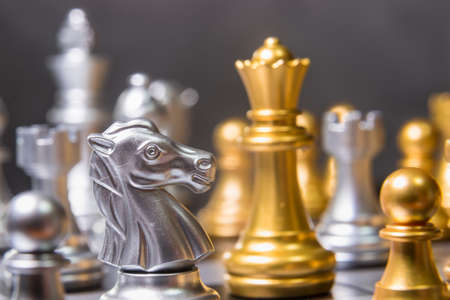 Chess game competition business concept , Business competition concept Fighting and confronting problems.の写真素材
