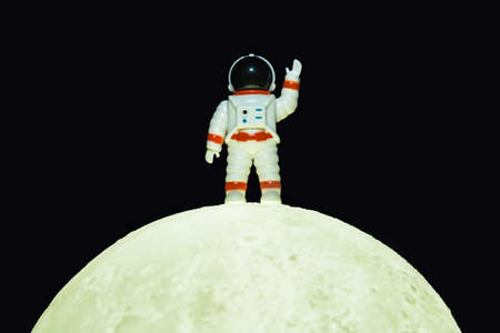 The Astronaut man on the moon.Space explorer concept.の写真素材