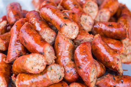 grilled sausage asia at street foodの写真素材