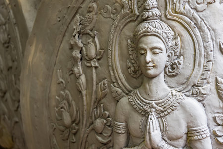 Buddha statue in Thai style molding art.のeditorial素材