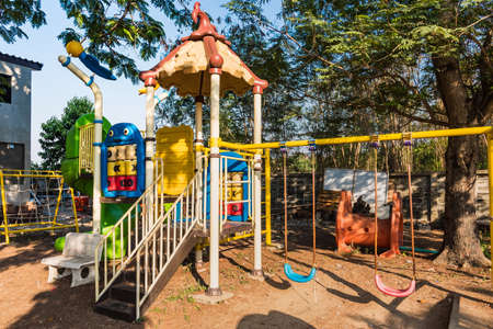 Children's playground for funy in the parkの写真素材