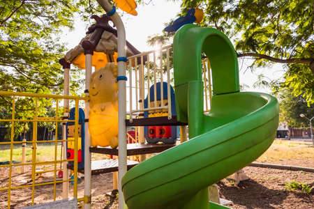 Children's playground for funy in the parkの写真素材