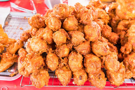 Fried chicken at street food.Thailand.の写真素材