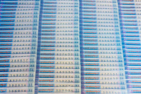 Bangkok, Thailand-June, 20, 2021 : Thai lottery sells on the streets before the announcement of the...