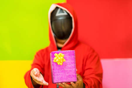 Bangkok, Thailand - December, 18, 2021 : Unidentified name man wearing cosplay dress up as a...