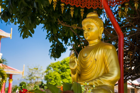 Phayao, Thailand - January, 09, 2022 : Myanmar Buddha Statue in Church of Wat Nantaram or Nantaram Temple at Phayao Thailand.のeditorial素材