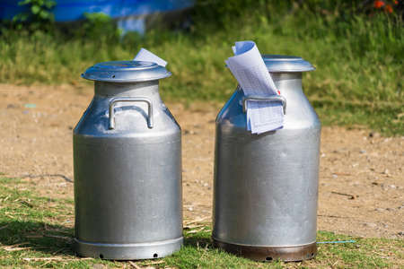 Lopburi, Thailand - March, 23, 2022 : Transports Raw milk to the embodiment cooperatives in Lopburi, Thailand.の写真素材