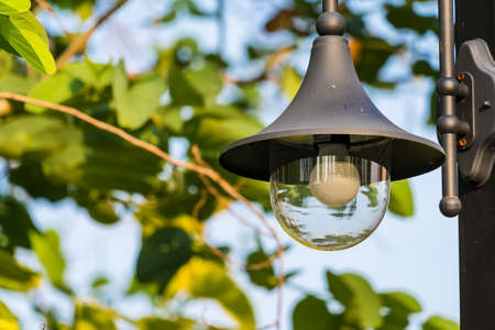 vintage stand lamp for exterior or garden decorationの写真素材