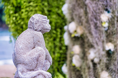 The statue is used to decorate the garden to be beautiful and natural.の写真素材