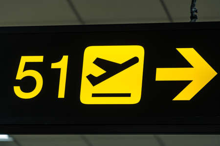 Airport Departure & Arrival information board sign