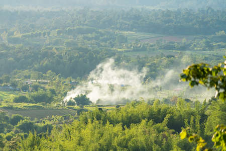 Moments before sunset at Grassland on the hills.Thailand.の写真素材