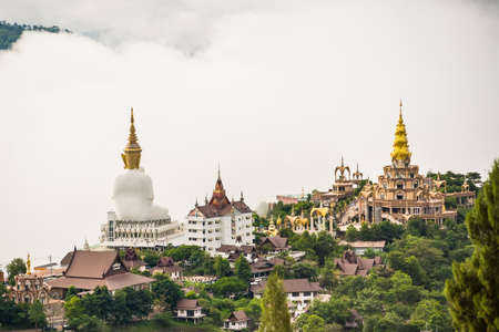 Phetchabun, Thailand - May, 06, 2021 : Beautiful landscape view of Golden pagoda at Wat Pha Sorn Kaew, Petchabun, Thailand.のeditorial素材