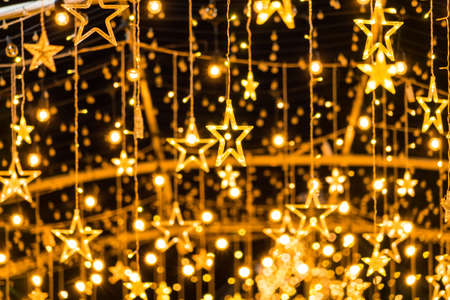 Beautiful Star shape lighting soft focus on dark background.
